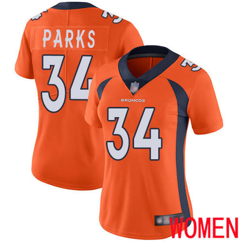 Women Denver Broncos #34 Will Parks Orange Team Color Vapor Untouchable Limited Player Football NFL Jersey